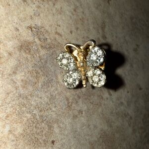 Elegant Gold and Silver Butterfly Brooch